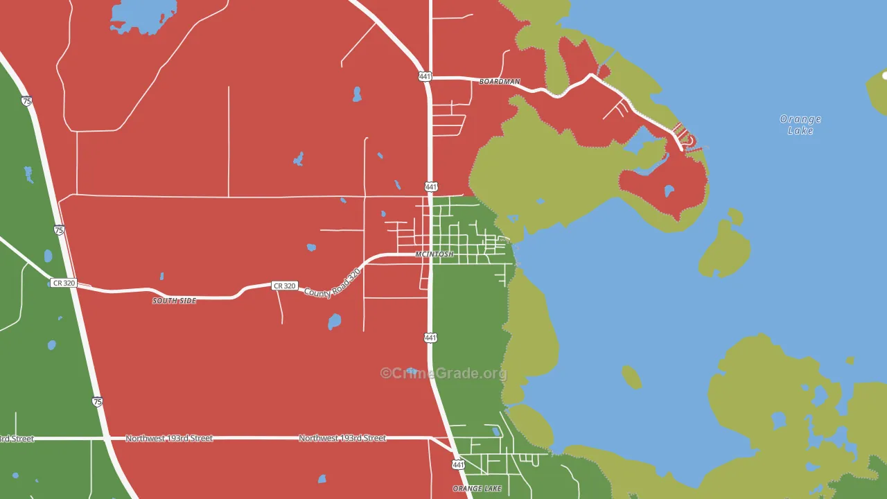 32664, FL Map of Theft Rates