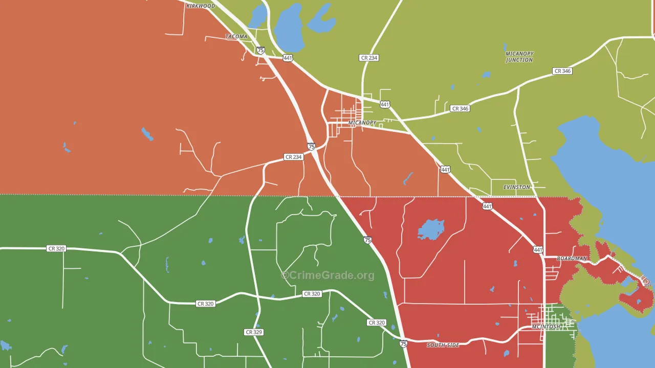 32667, FL Map of Theft Rates