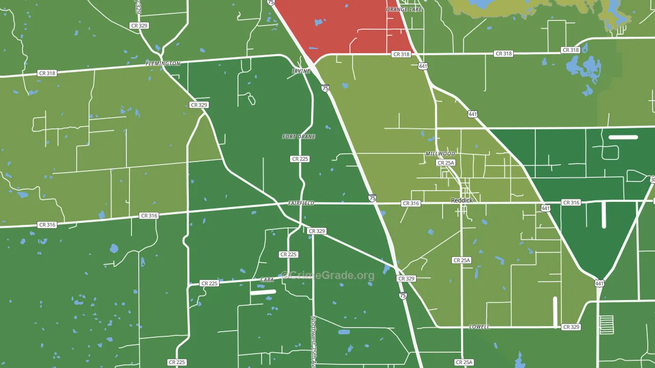 32686, FL Map of Theft Rates