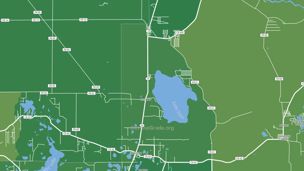32702, FL Map of Theft Rates