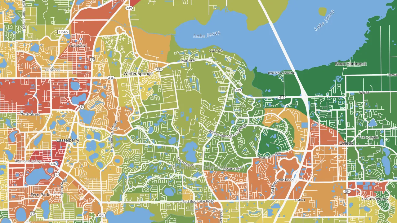 32708, FL Map of Theft Rates