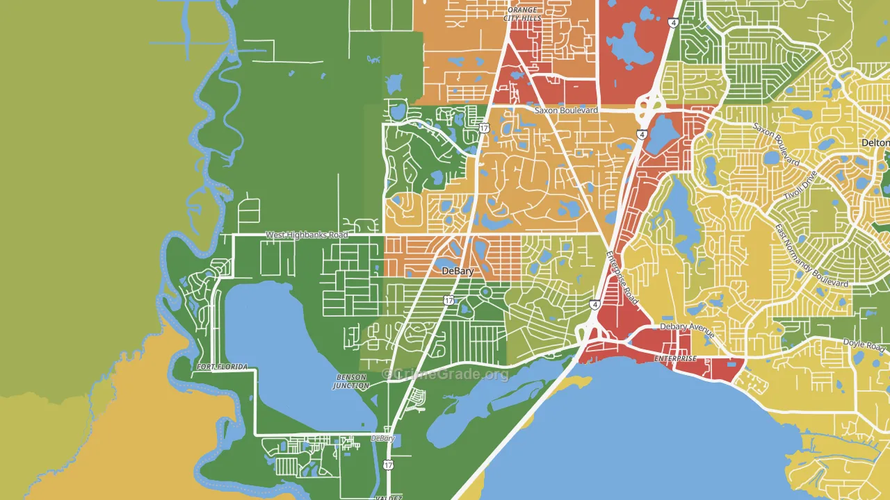 32713, FL Map of Theft Rates