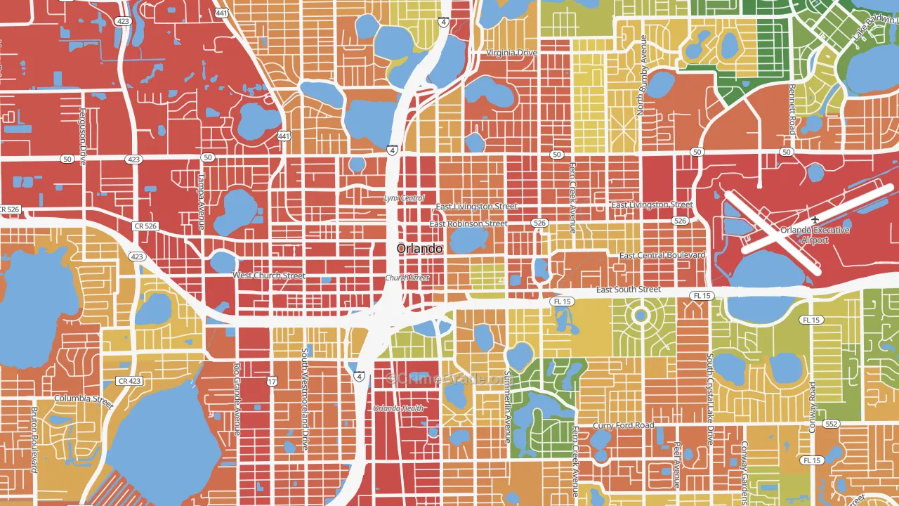32801, FL Map of Theft Rates