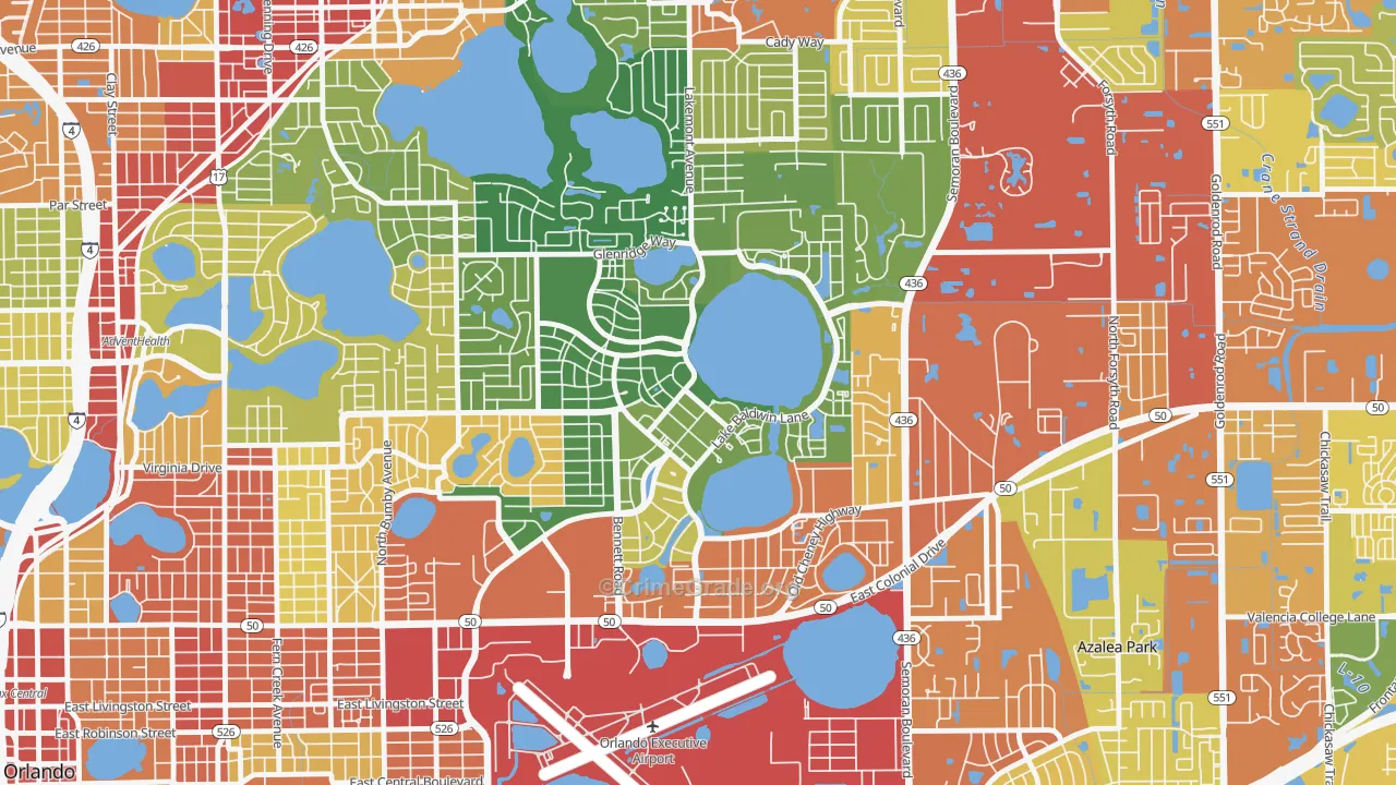 32814, FL Map of Theft Rates
