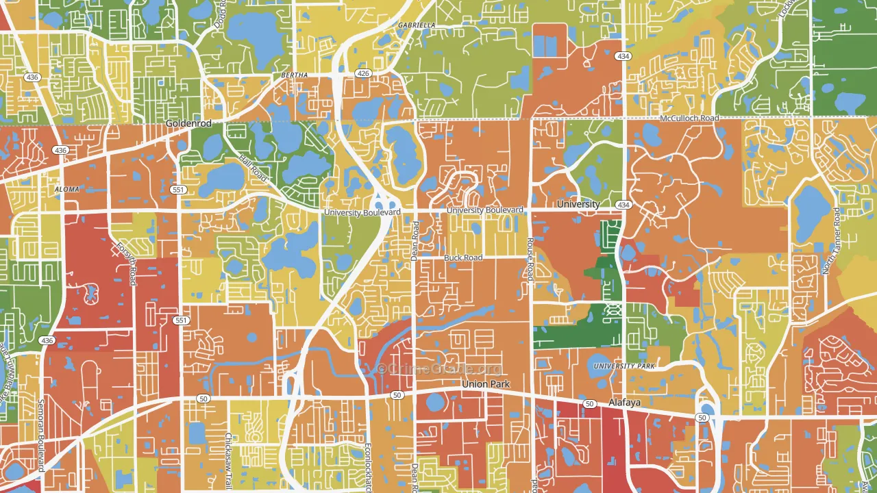 32817, FL Map of Theft Rates