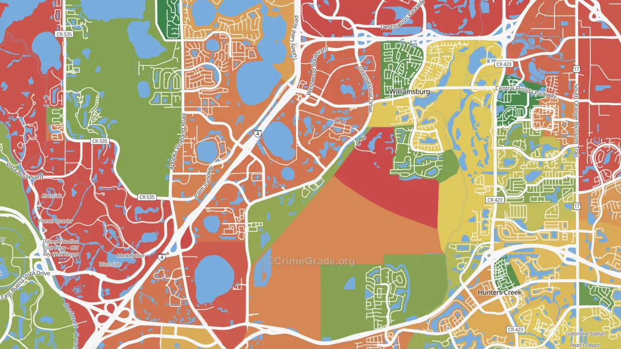 32821, FL Map of Theft Rates