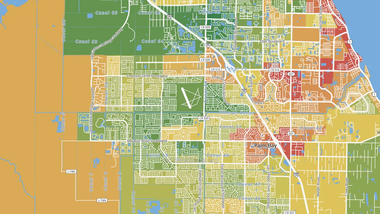 32907, FL Map of Theft Rates