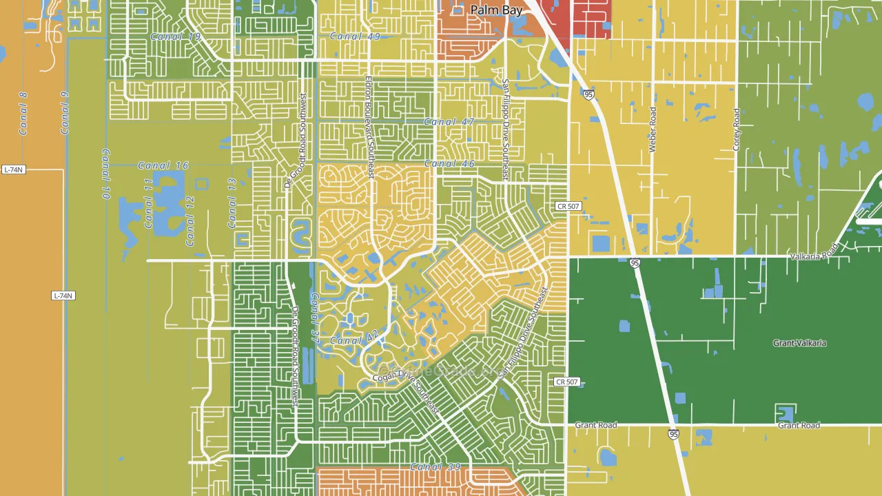 32909, FL Map of Theft Rates