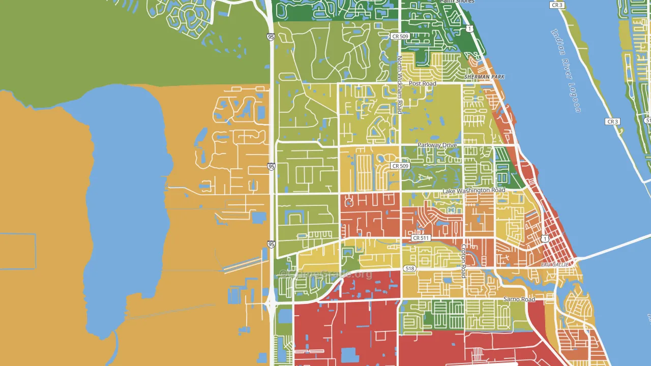 32934, FL Map of Theft Rates