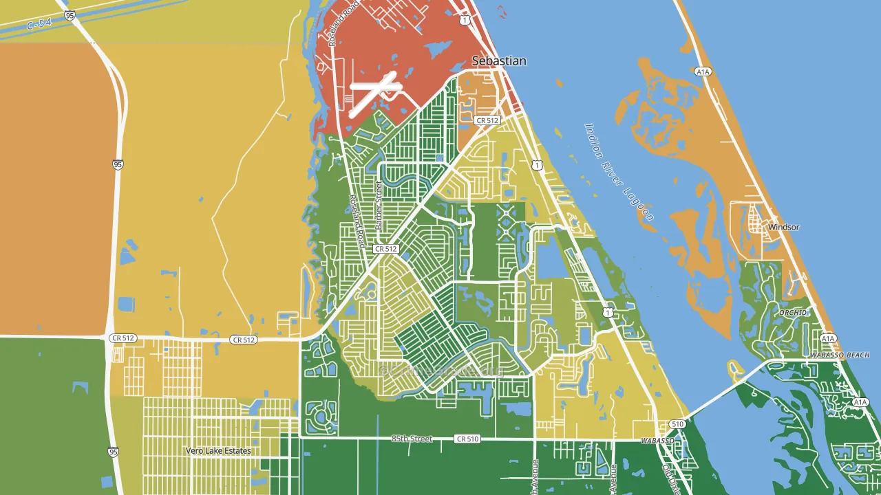 32958, FL Map of Theft Rates