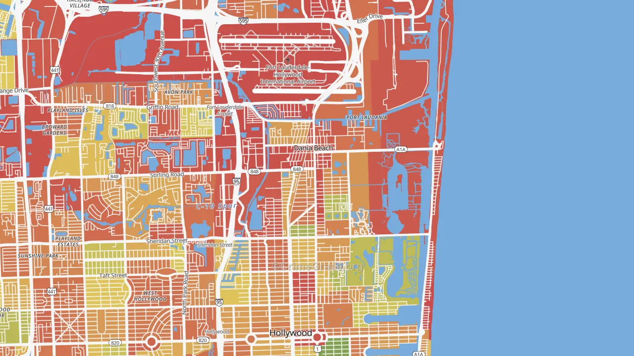 33004, FL Map of Theft Rates