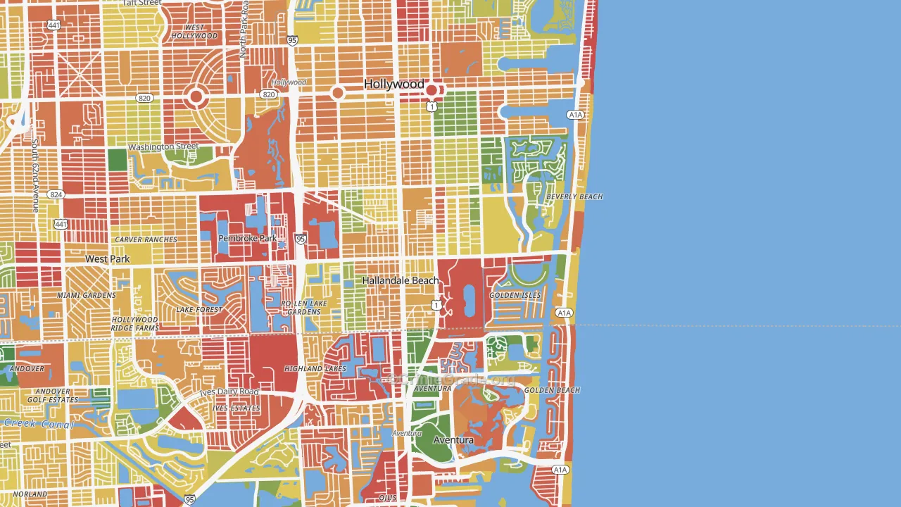 33009, FL Map of Theft Rates