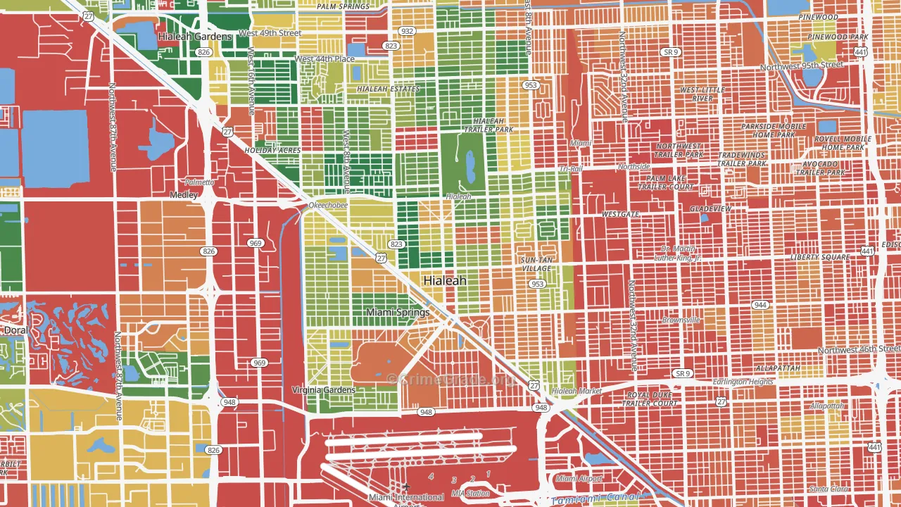 33010, FL Map of Theft Rates