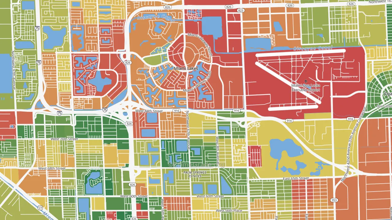 33014, FL Map of Theft Rates