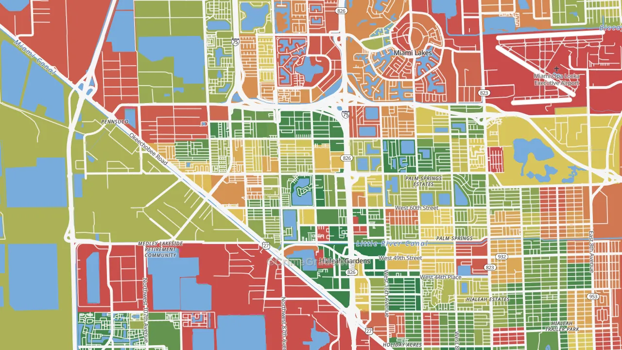 33016, FL Map of Theft Rates