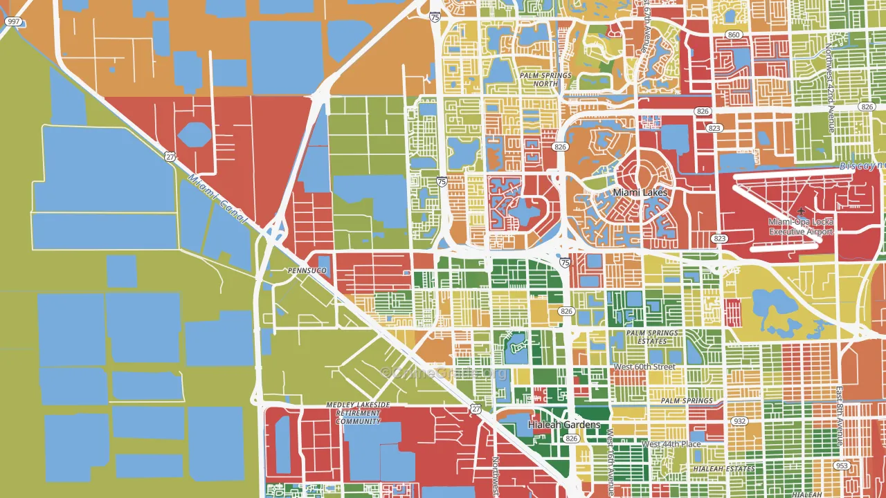 33018, FL Map of Theft Rates