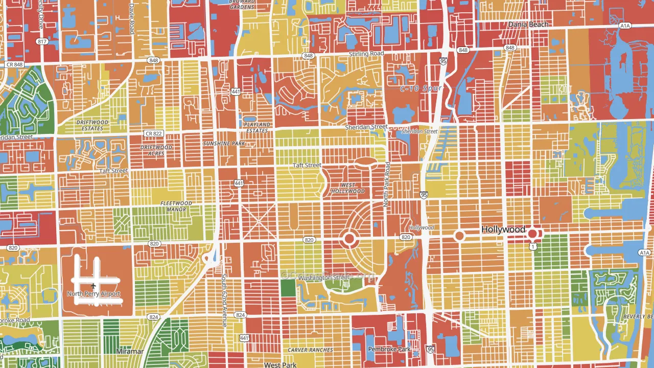 33021, FL Map of Theft Rates
