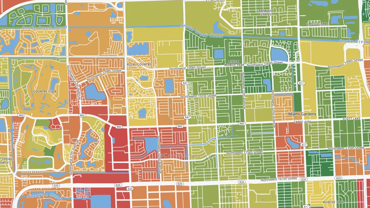 33055, FL Map of Theft Rates