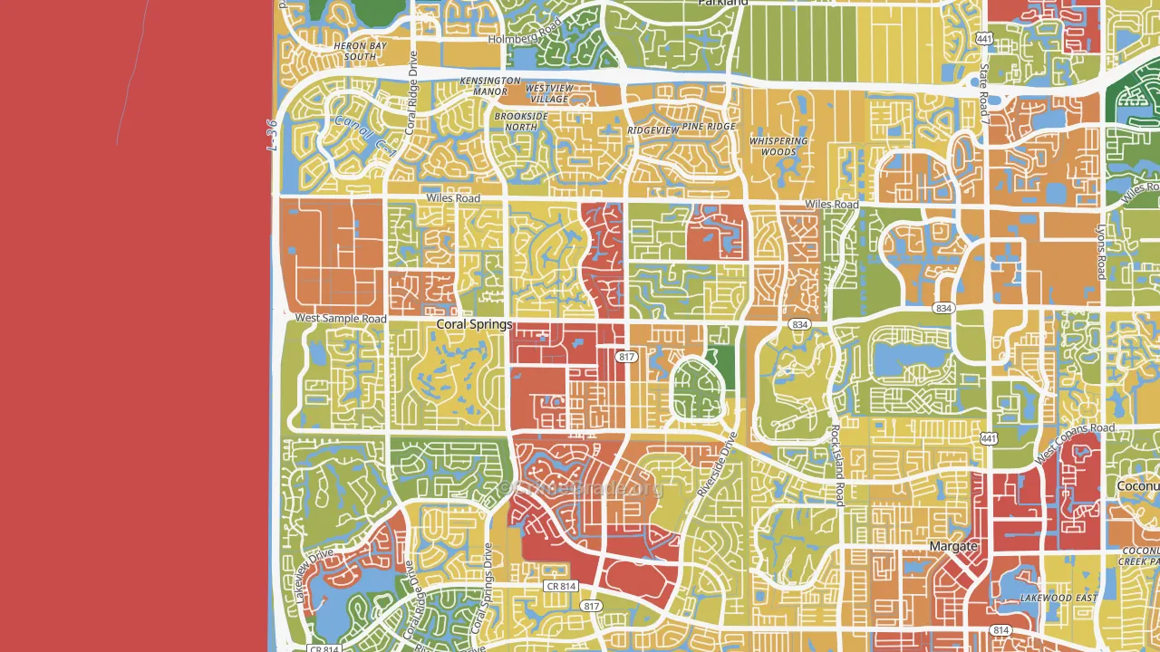 33065, FL Map of Theft Rates