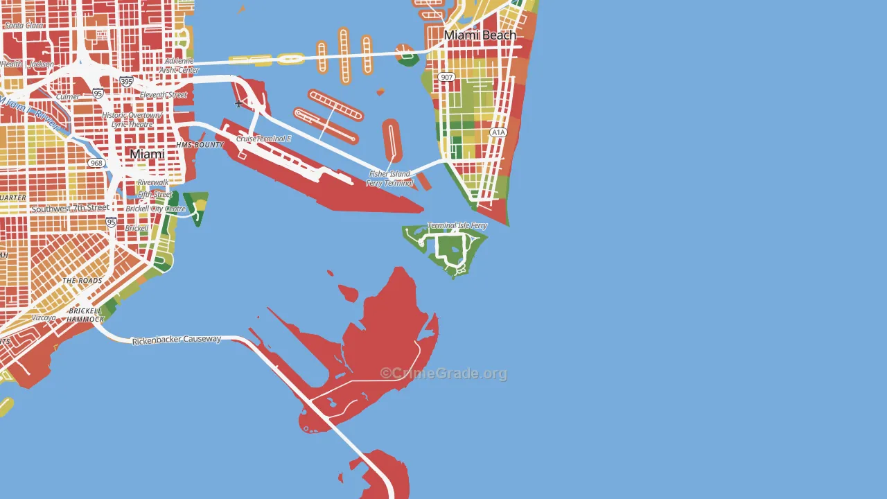 33109, FL Map of Theft Rates