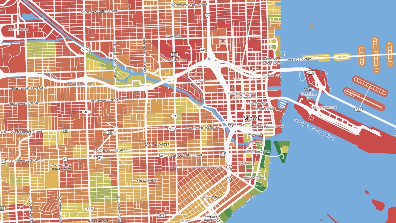 33128, FL Map of Theft Rates