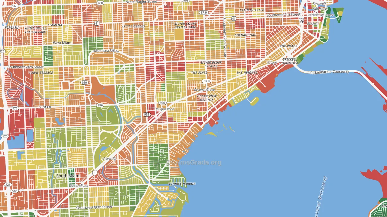 33133, FL Map of Theft Rates