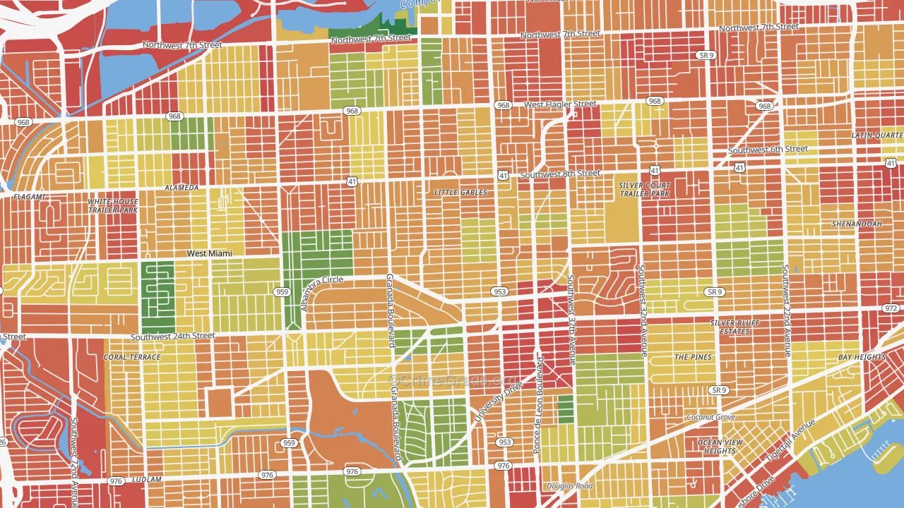 33134, FL Map of Theft Rates