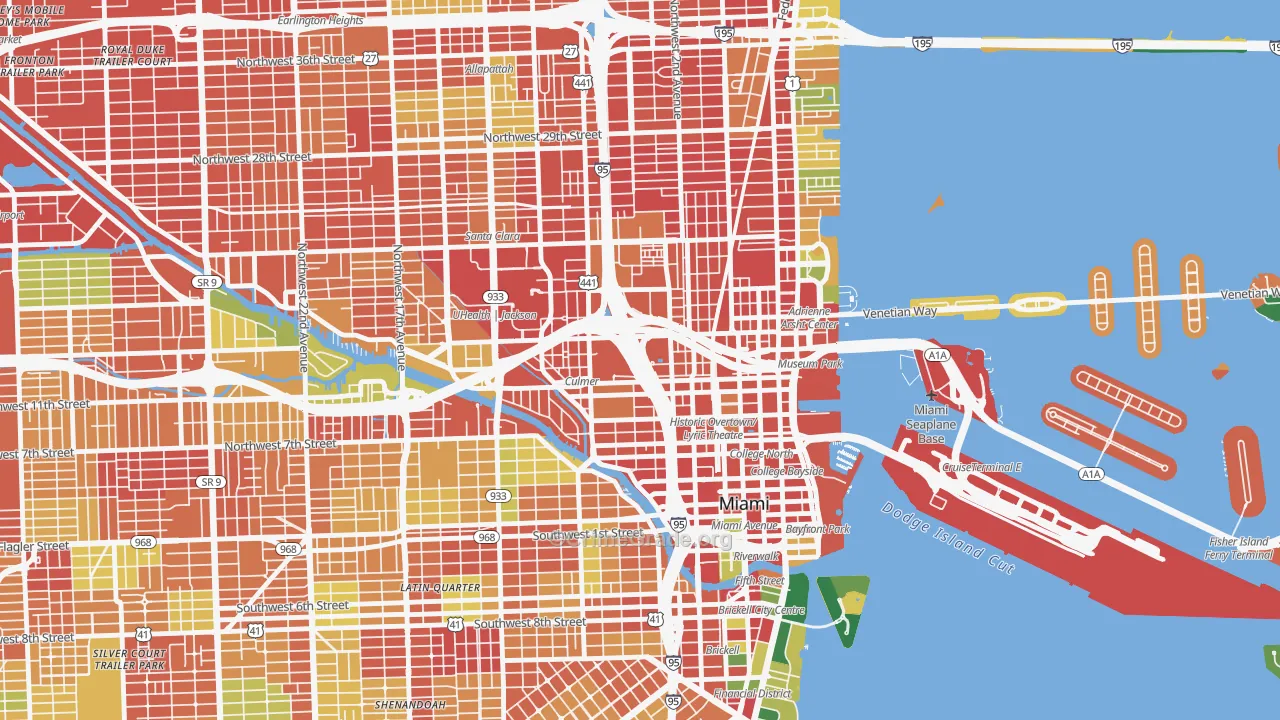 33136, FL Map of Theft Rates