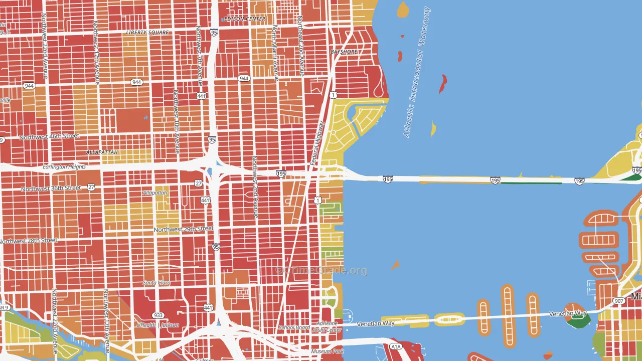 33137, FL Map of Theft Rates