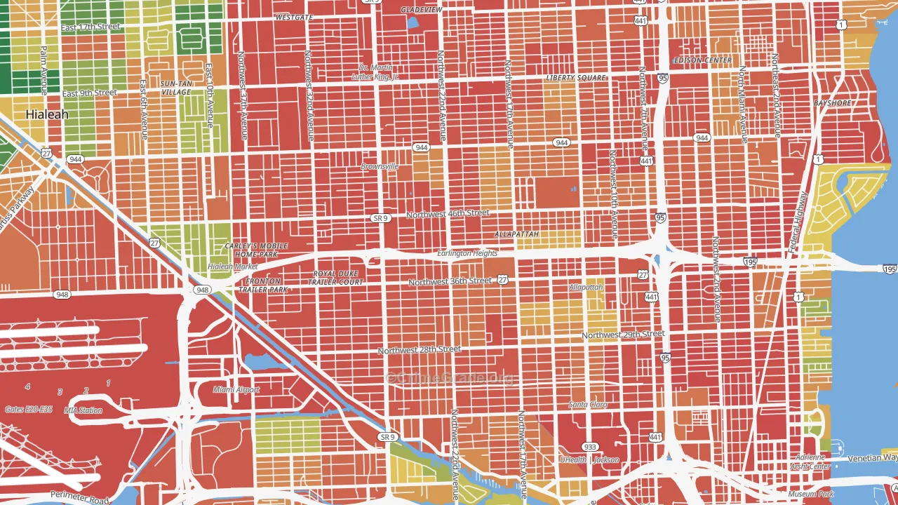 33142, FL Map of Theft Rates