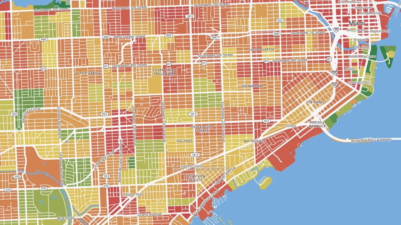 33145, FL Map of Theft Rates