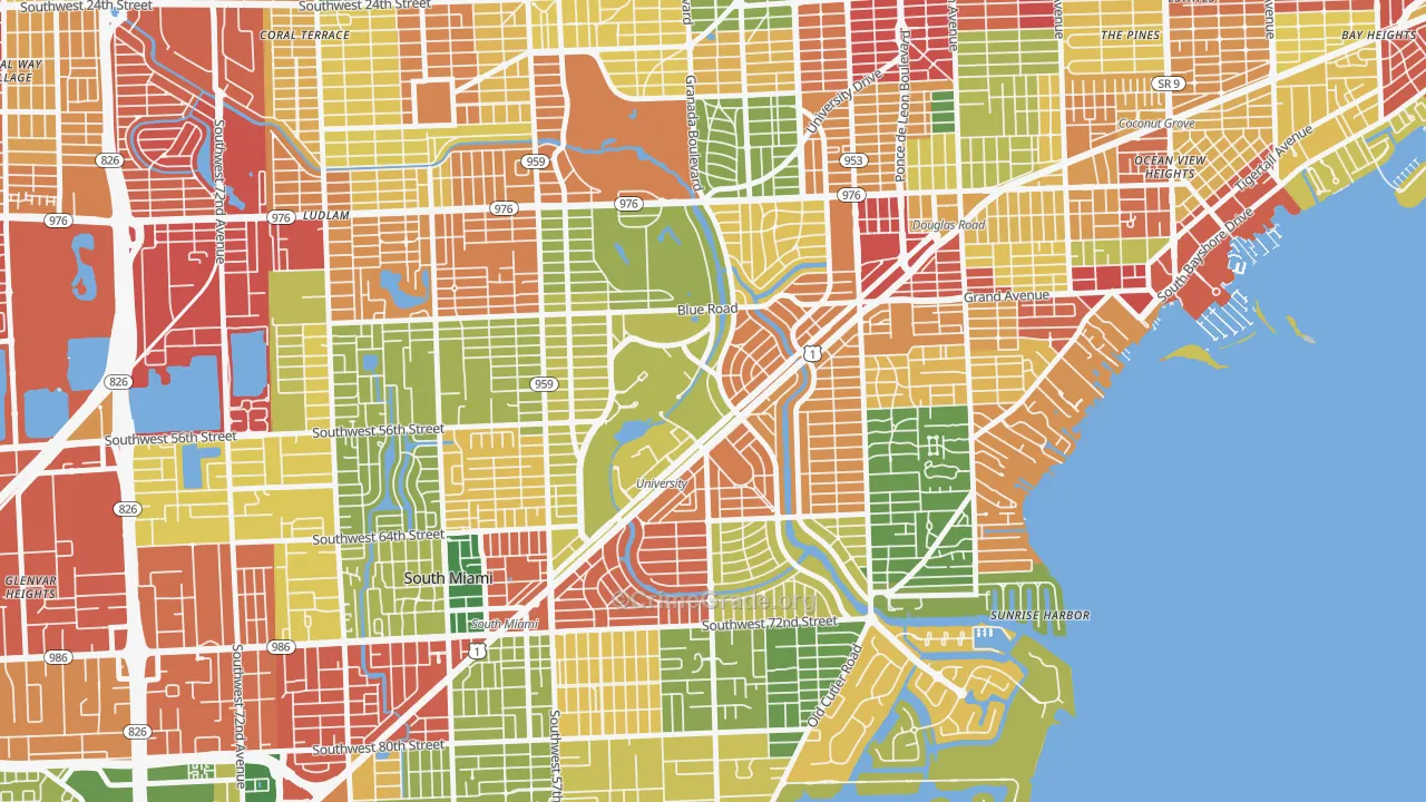 33146, FL Map of Theft Rates