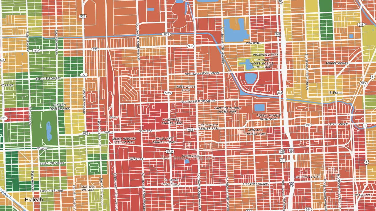33147, FL Map of Theft Rates