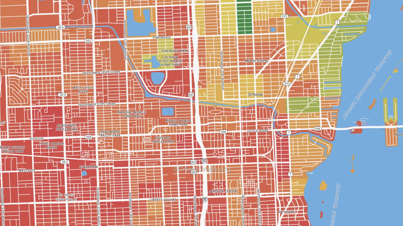 33150, FL Map of Theft Rates