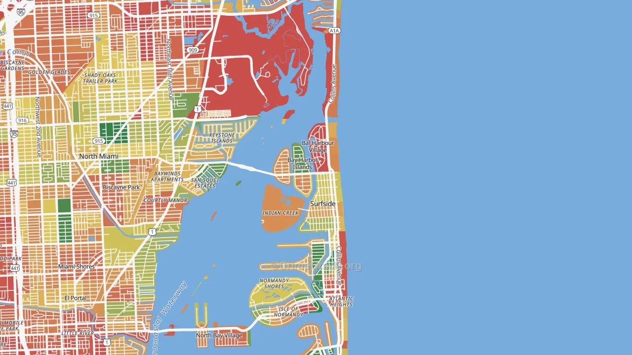 33154, FL Map of Theft Rates
