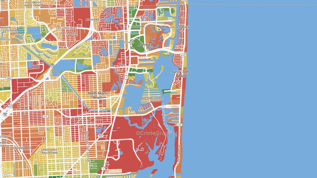 33160, FL Map of Theft Rates