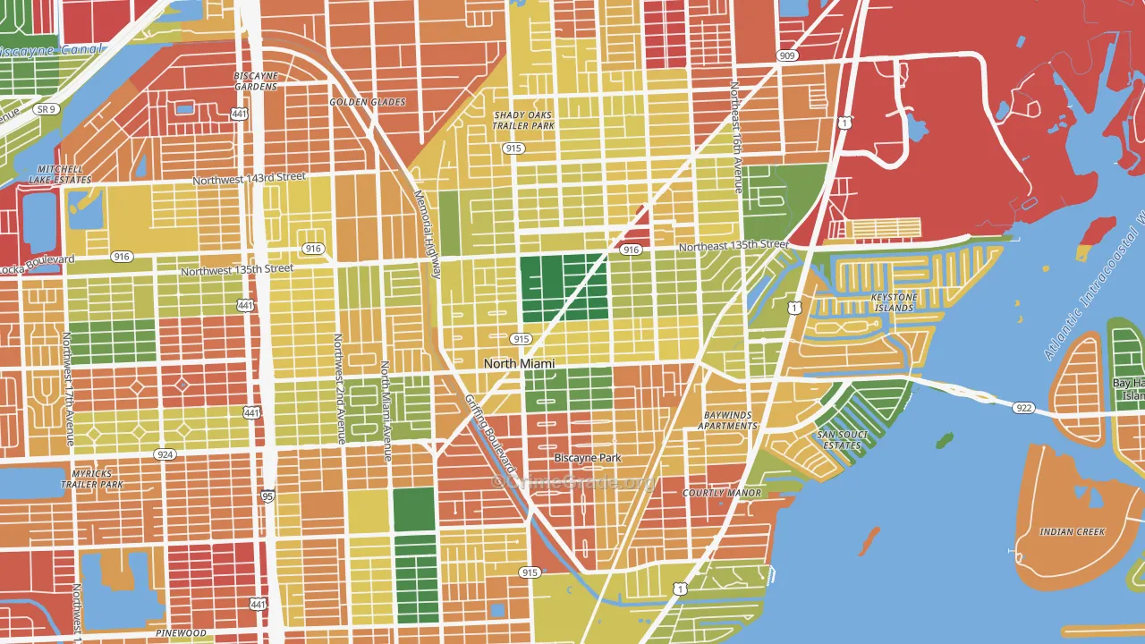 33161, FL Map of Theft Rates