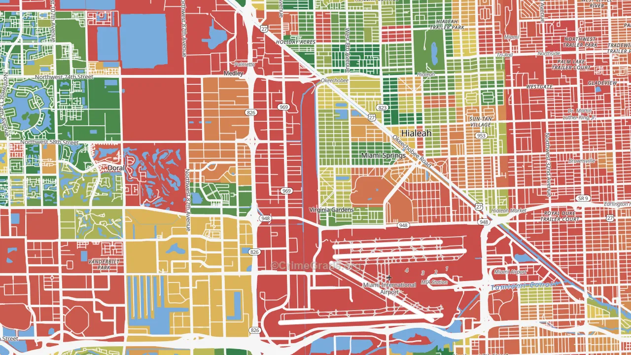 33166, FL Map of Theft Rates