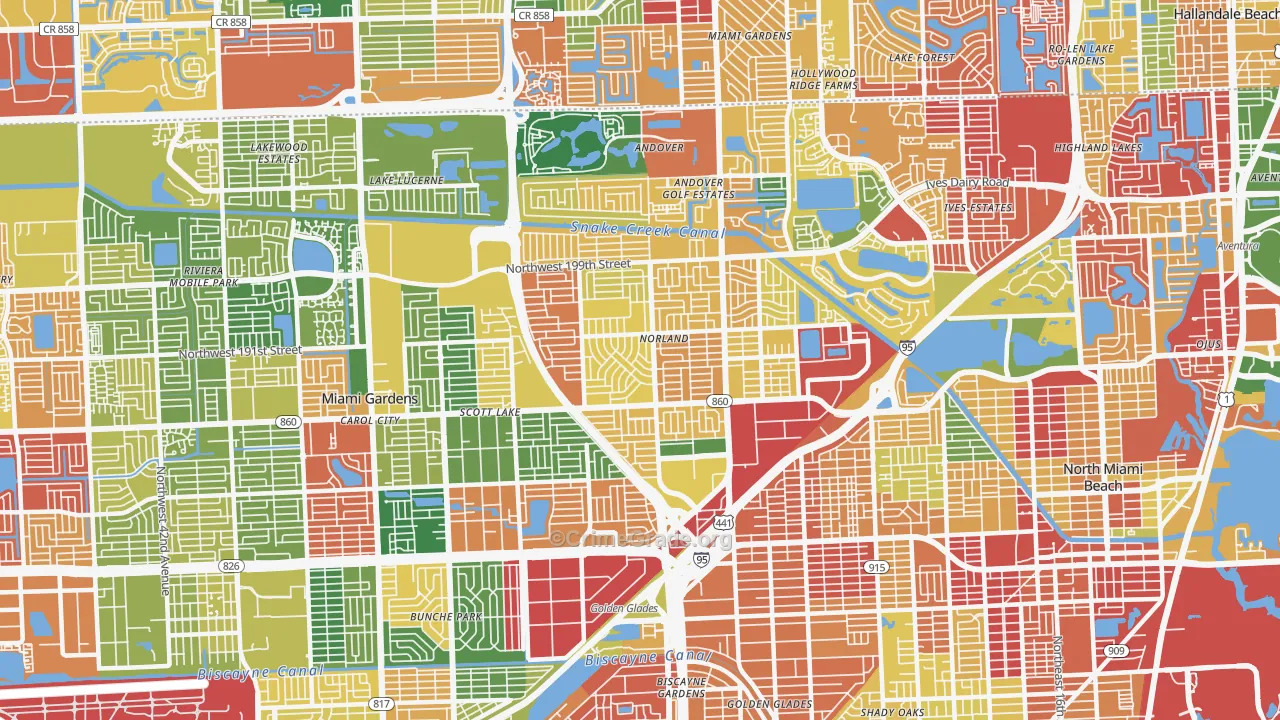 33169, FL Map of Theft Rates