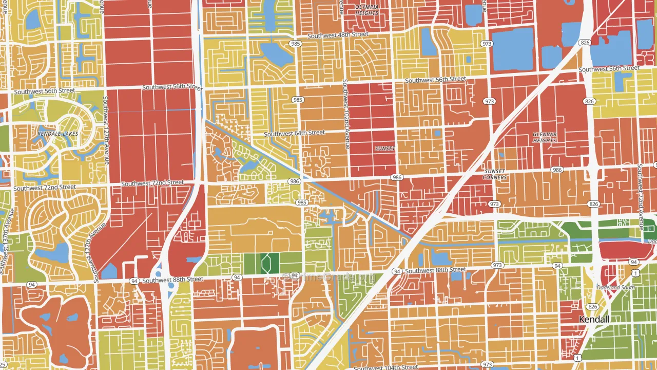 33173, FL Map of Theft Rates
