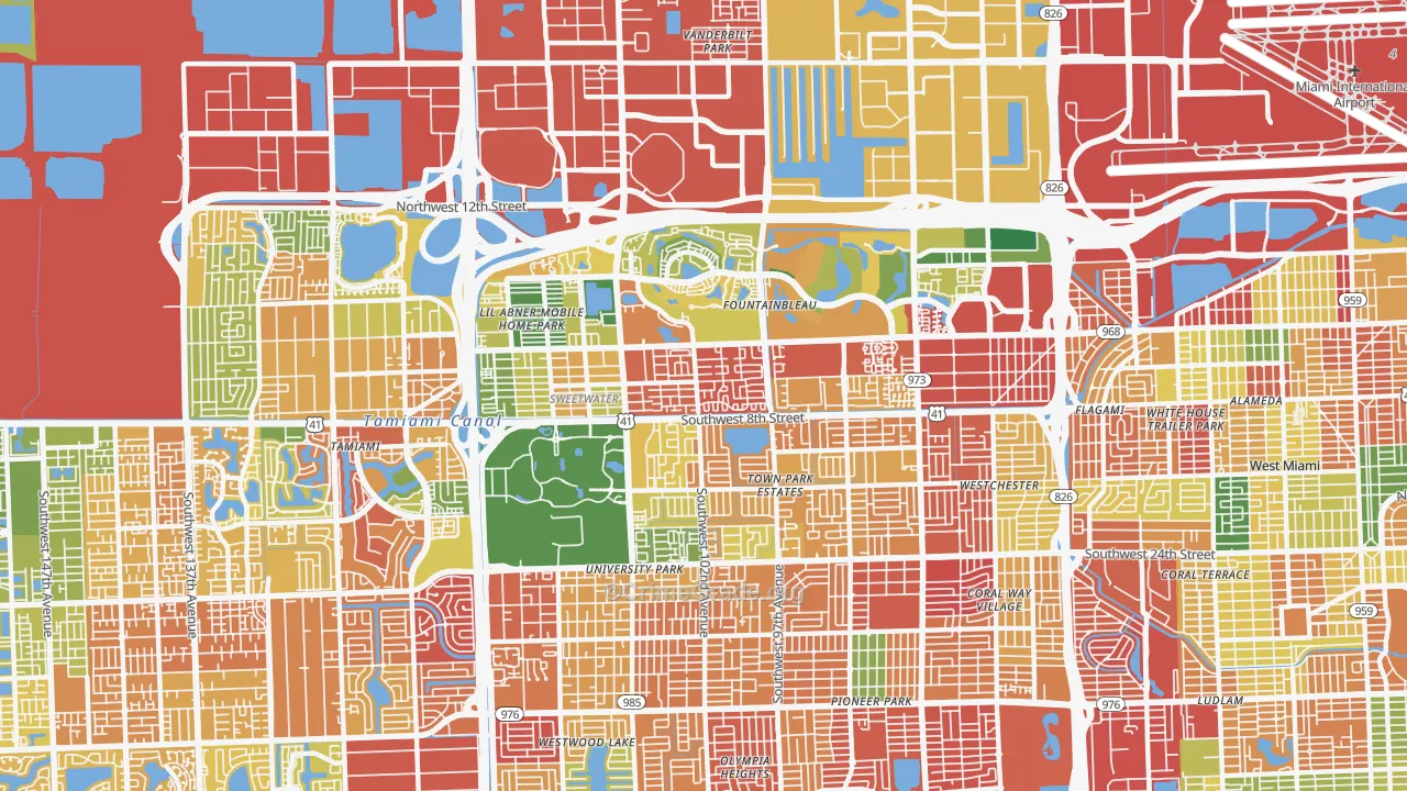 33174, FL Map of Theft Rates