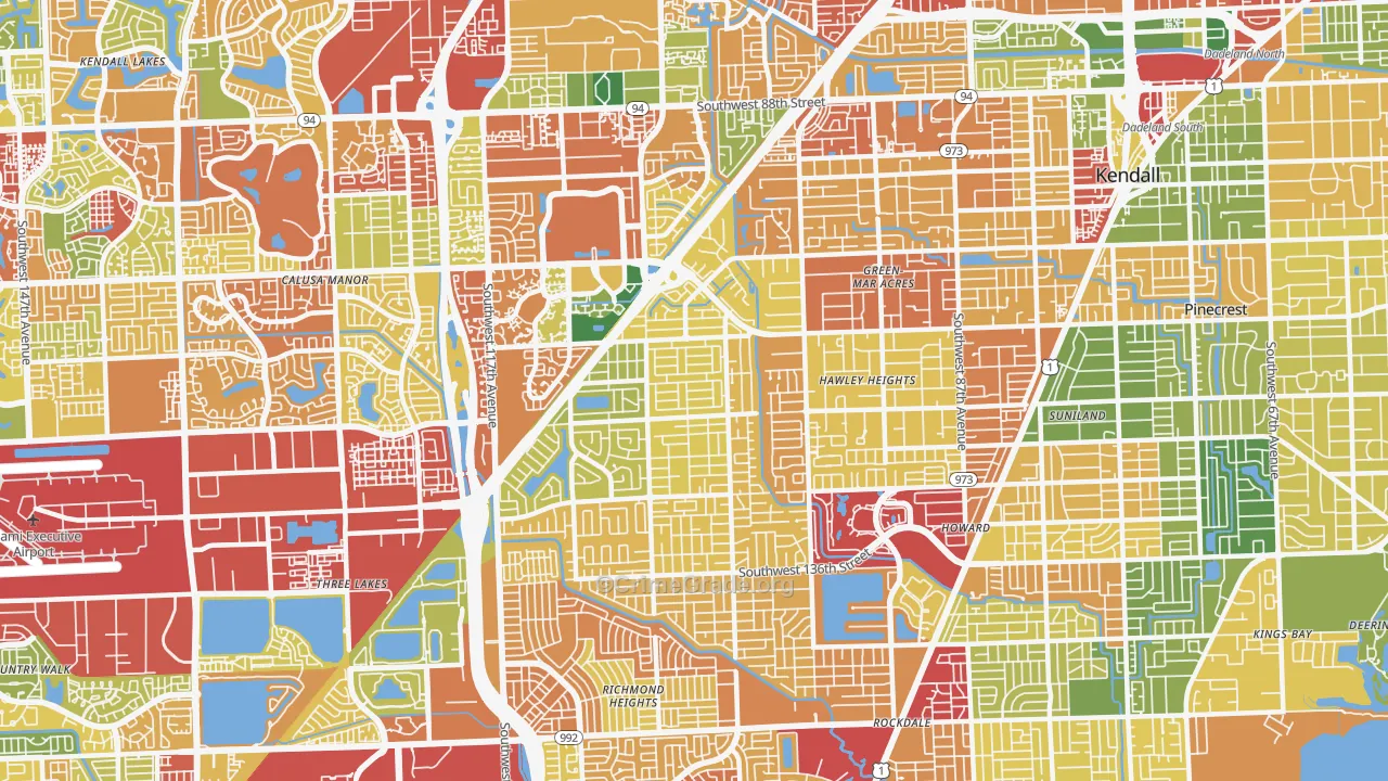 33176, FL Map of Theft Rates