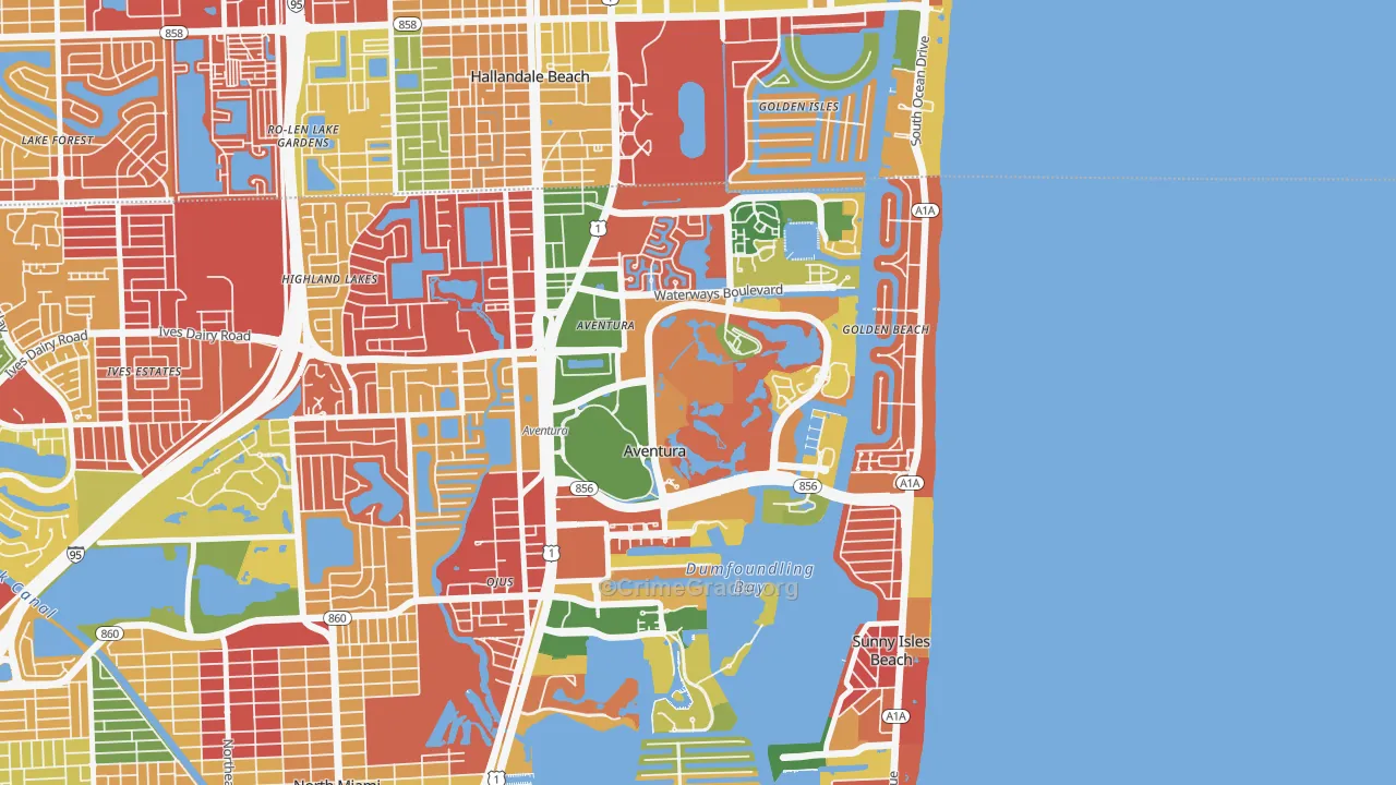 33180, FL Map of Theft Rates