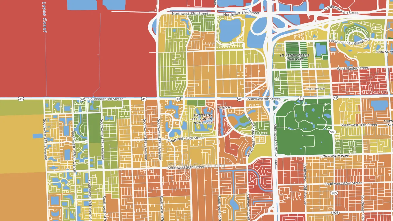 33184, FL Map of Theft Rates