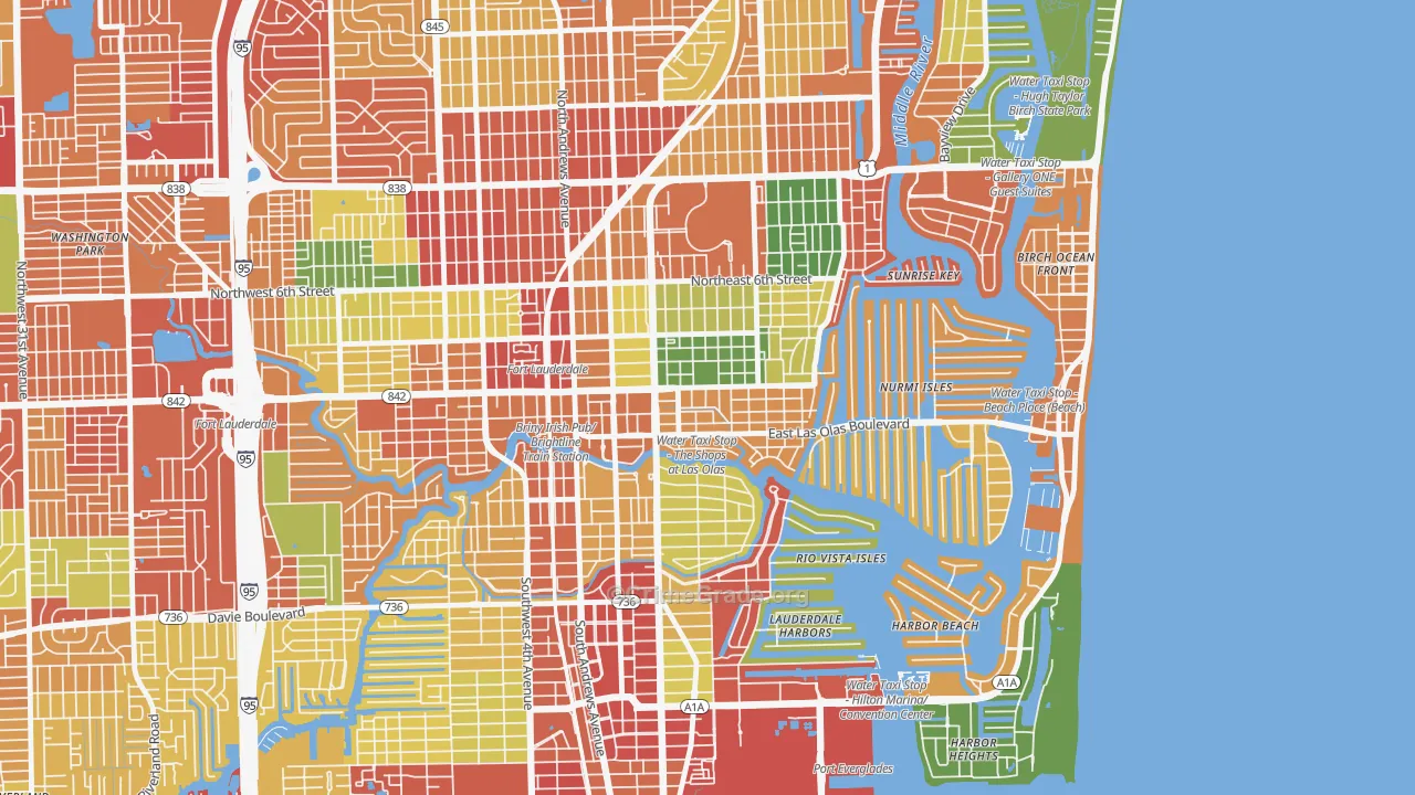 33301, FL Map of Theft Rates