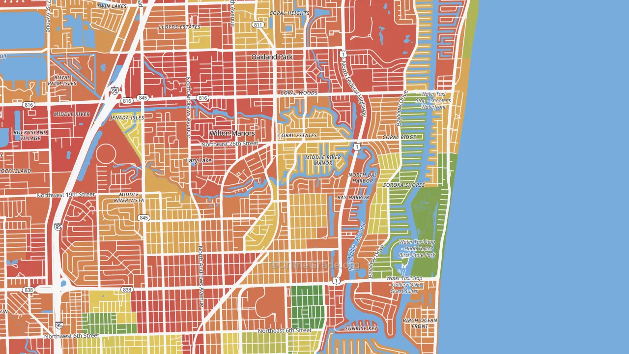 33305, FL Map of Theft Rates