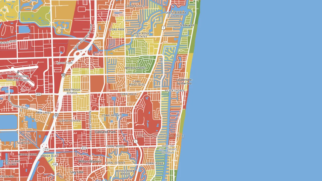 33308, FL Map of Theft Rates