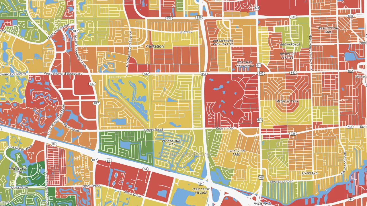 33317, FL Map of Theft Rates