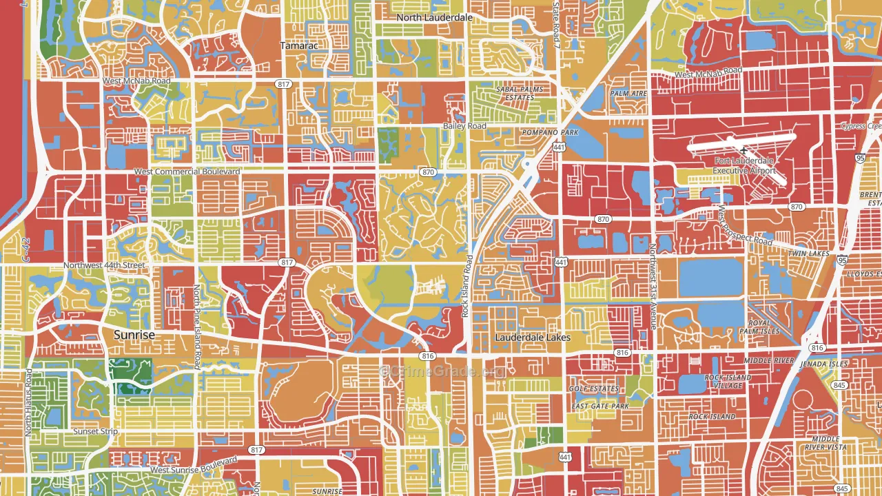 33319, FL Map of Theft Rates