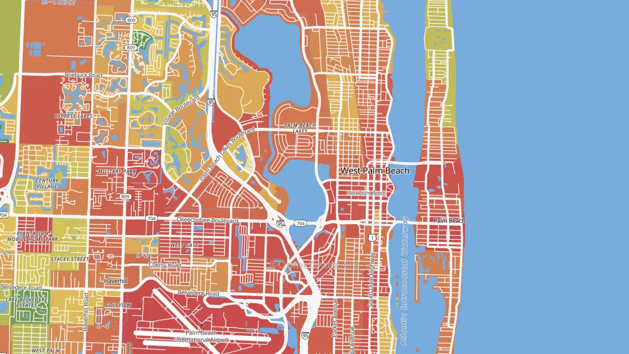 33401, FL Map of Theft Rates